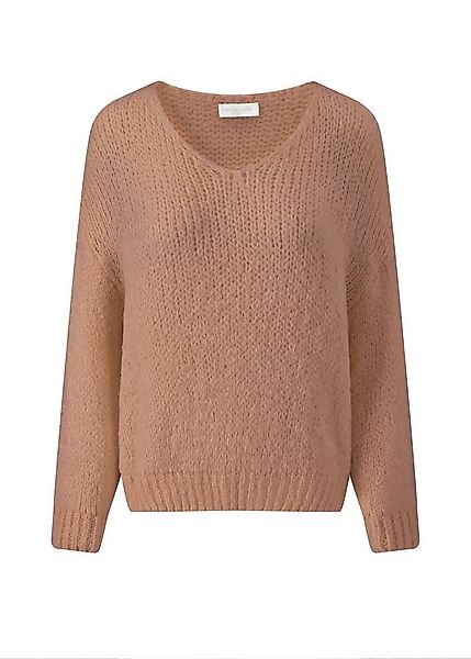 SASSYCLASSY Strickpullover Oversize Pullover mit V-Ausschnitt für Damen Wei günstig online kaufen