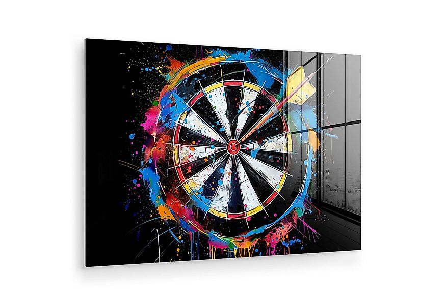 MuchoWow Acrylglasbild Graffiti - Sport - Darts - Dartscheibe, Inkl. Aufhän günstig online kaufen