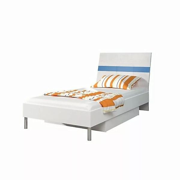 JVmoebel Kinderbett Betten Blaues Holz Design Einzelbett Hochglanz Single K günstig online kaufen