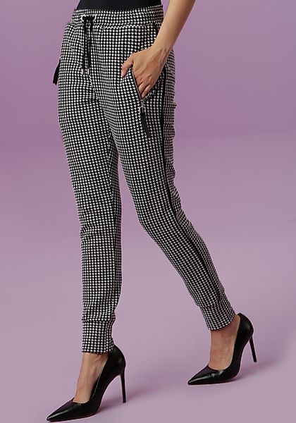Aniston CASUAL Schlupfhose im trendigem Hahnentritt-Muster günstig online kaufen
