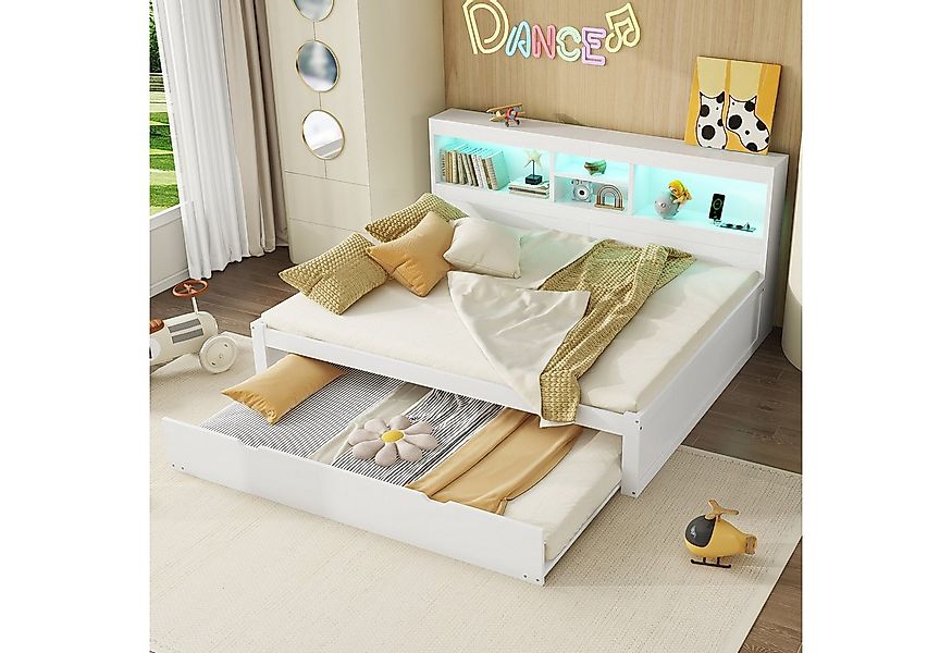 Ulife Daybett Schlafsofa Tagesbett mit LED- Beleuchtung, Bettseitiges Stauf günstig online kaufen