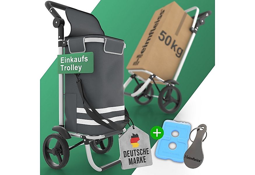 Heimfleiss® Einkaufstrolley Klappbarer Einkaufstrolley mit Kühlfach – 56L, günstig online kaufen