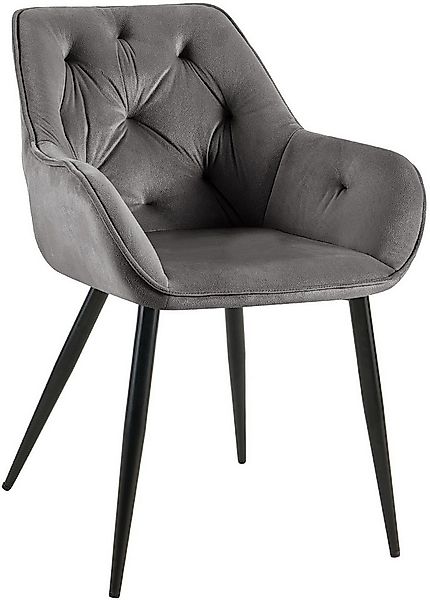 CLP Besucherstuhl Cassis, Polsterung mit Samtbezug, Metallgestell günstig online kaufen