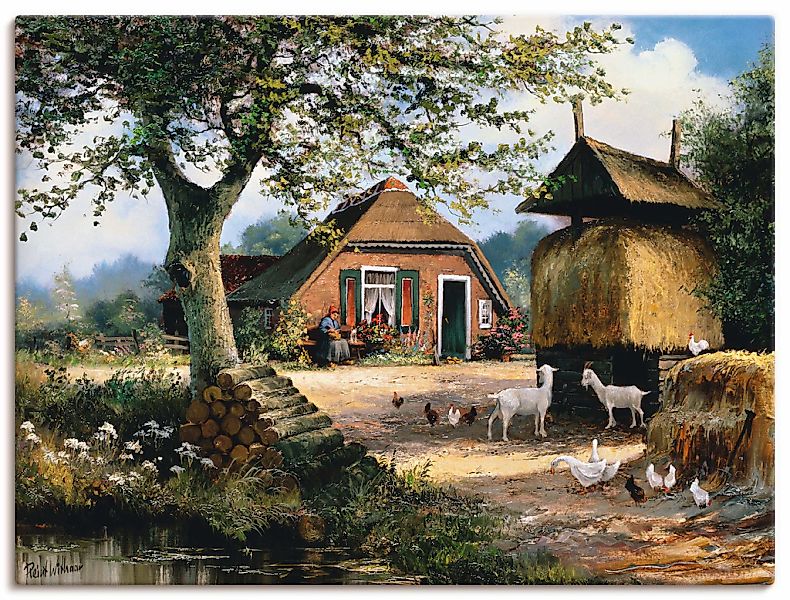 Artland Wandbild "Idyllische Farm mit Hühnern und Ziegen" Garten 1 Stk. tlg günstig online kaufen