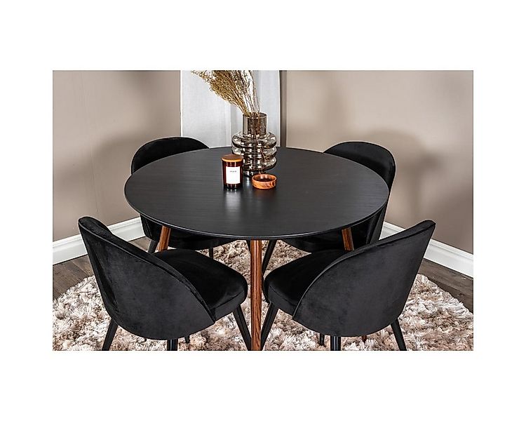 BOURGH Esstisch PLAZA Esszimmertisch Ø100x75cm - Runder Esstisch in Schwarz günstig online kaufen