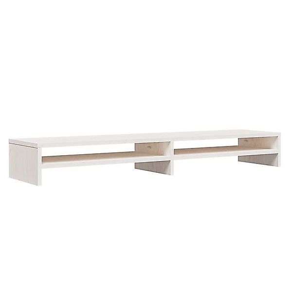 furnicato TV-Schrank Monitorständer Weiß 100x24x13 cm Massivholz Kiefer (1- günstig online kaufen