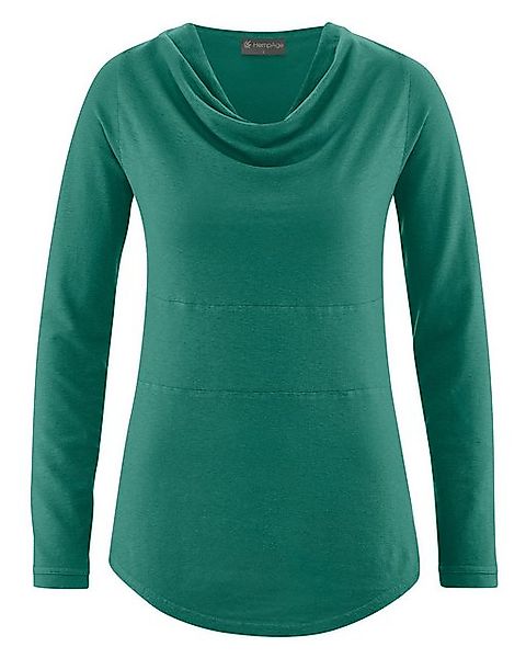 HempAge Langarmshirt DH250 Langarmshirt mit Wasserfallkragen günstig online kaufen