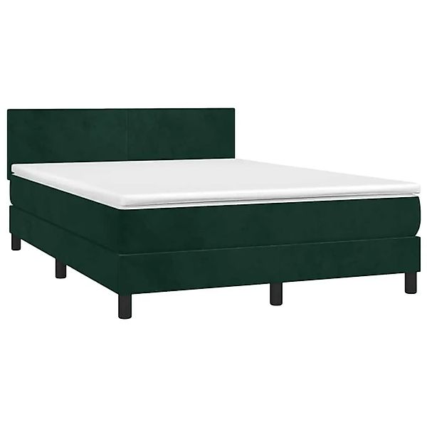 vidaXL Boxspringbett mit Matratze Dunkelgrün 140x190 cm Samt 3141182 günstig online kaufen