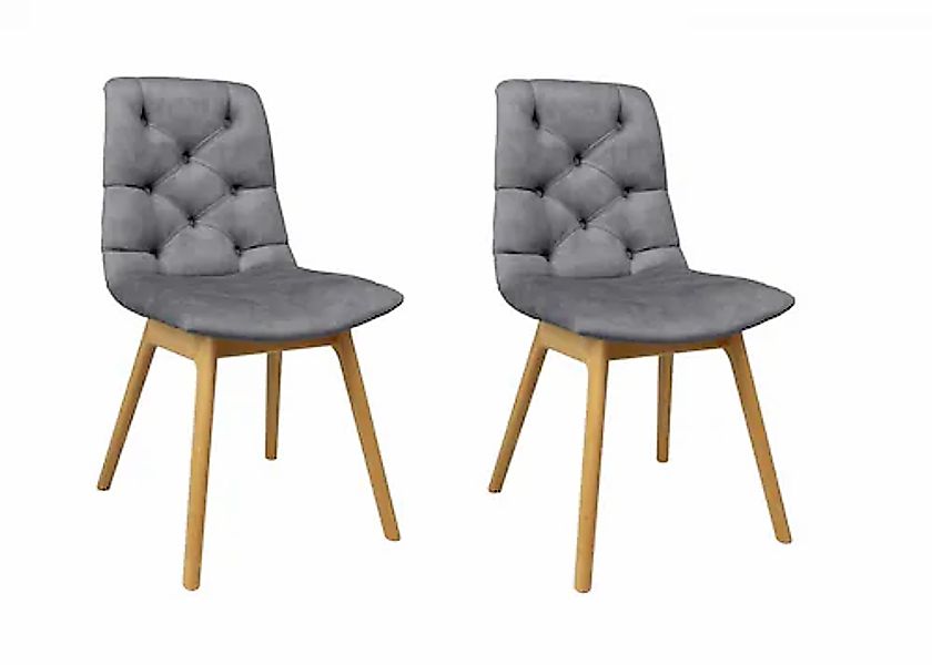 andas 4-Fußstuhl »Ramon«, (Set), 2 St., Samt, mit Massivholzbeinen, verschi günstig online kaufen