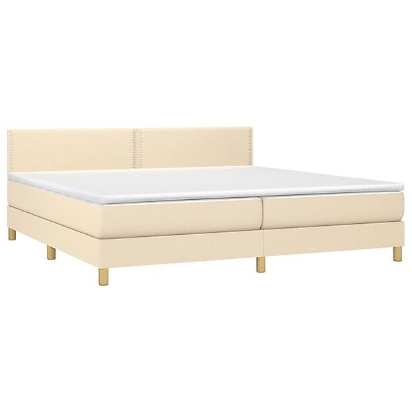 vidaXL Boxspringbett mit Matratze & LED Creme 200x200 cm Stoff 3133666 günstig online kaufen