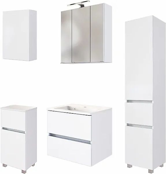 welltime Badmöbel-Set »Welltime Möbel Baabe Waschtisch-Set 3tlg. oder 5tlg. günstig online kaufen