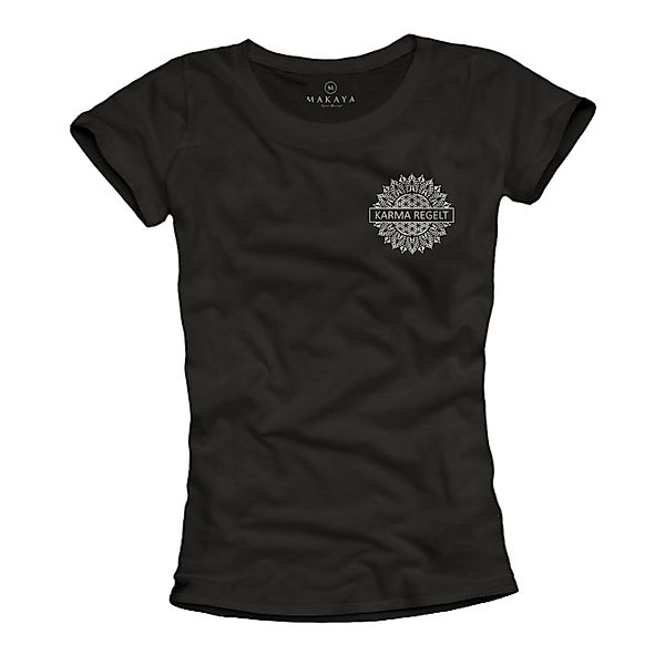 MAKAYA Print-Shirt Damen Mandala Aufdruck Spruch günstig online kaufen
