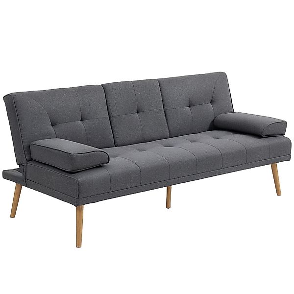 HOMCOM Schlafsofa 3-Sitzer Bettsofa mit klappbarem Tisch und Becherhalter, günstig online kaufen