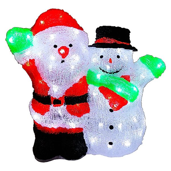 Mojawo Lichtervorhang Acryl Weihnachtsmann + Schneemann günstig online kaufen