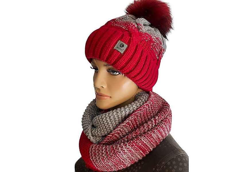 Taschen4life Bommelmütze Mütze & Schal Set achti 2469 (2er Set, Strickmütze günstig online kaufen