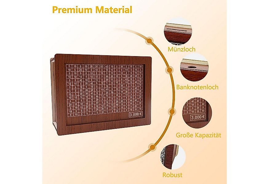 BlingBin Spardose Sparschwein aus Holz mit Zähler mit Ziel für Kinder und E günstig online kaufen