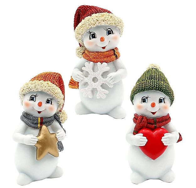 Dekohelden24 Dekofigur Schneekinder - Schneemänner als 3er Set mit Mütze un günstig online kaufen