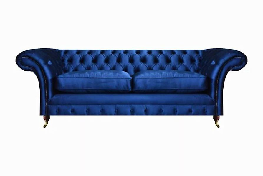 JVmoebel Chesterfield-Sofa Sofa Viersitzer Blau Couch Möbel Luxus Einrichtu günstig online kaufen