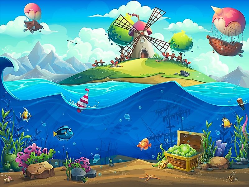 Papermoon Fototapete "UNTERWASSER PIRATENSCHIFF" günstig online kaufen