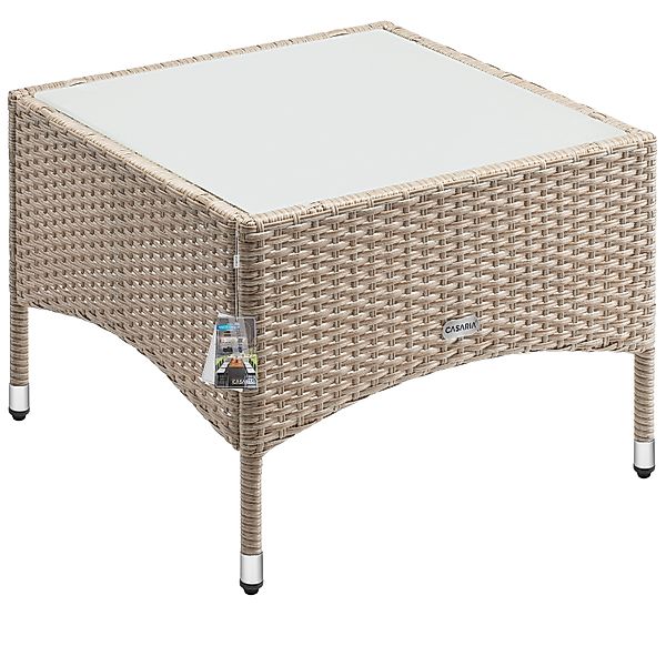 Casaria Beistelltisch (1-St), Polyrattan 58x58x42cm Höhenverstellbar 5mm Gl günstig online kaufen