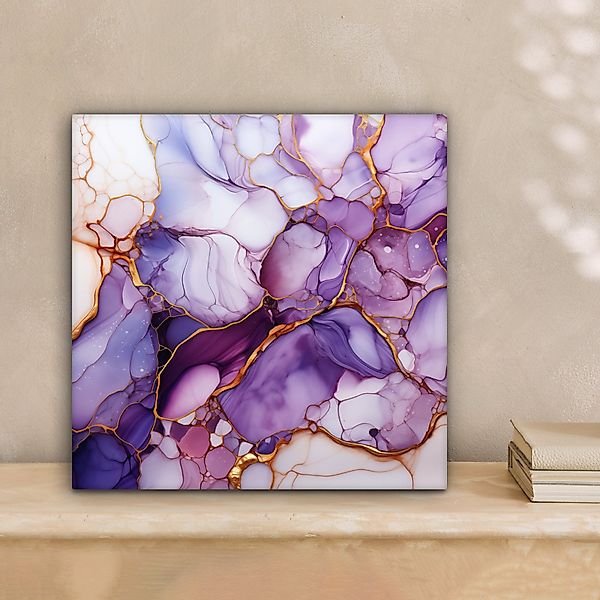 OneMillionCanvasses® Leinwandbild Marmor - Lila - günstig online kaufen