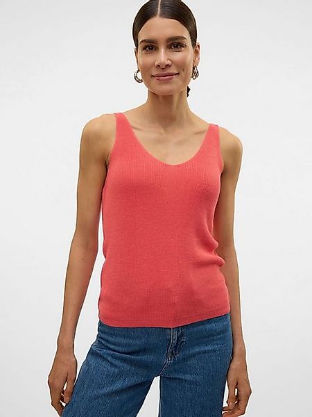 Vero Moda Shirttop Geripptes Struktur Top Ärmelloses Strick Oberteil VMNEWL günstig online kaufen