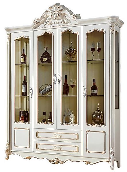 Xlmoebel Vitrine Luxuriöse Wohnzimmermöbel Schrank im Barockstil aus Holz ( günstig online kaufen