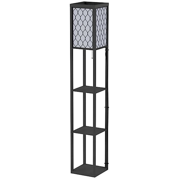 HOMCOM Stehlampe Stehleuchte mit Regalen, Ein-,Ausschalter, ohne Leuchtmitt günstig online kaufen