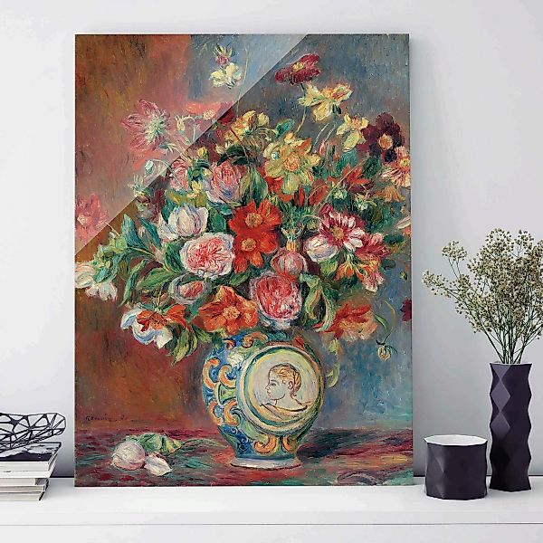 Glasbild - Hochformat Auguste Renoir - Blumenvase günstig online kaufen