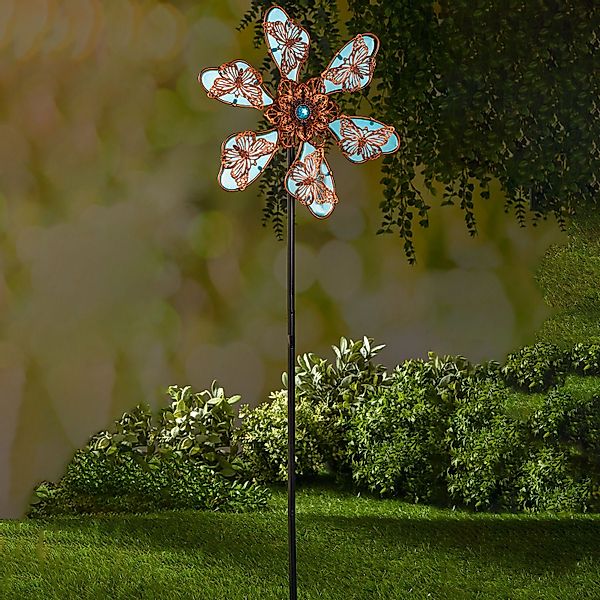 Spetebo Deko-Windrad Metall Windblume phosphoreszierend - günstig online kaufen