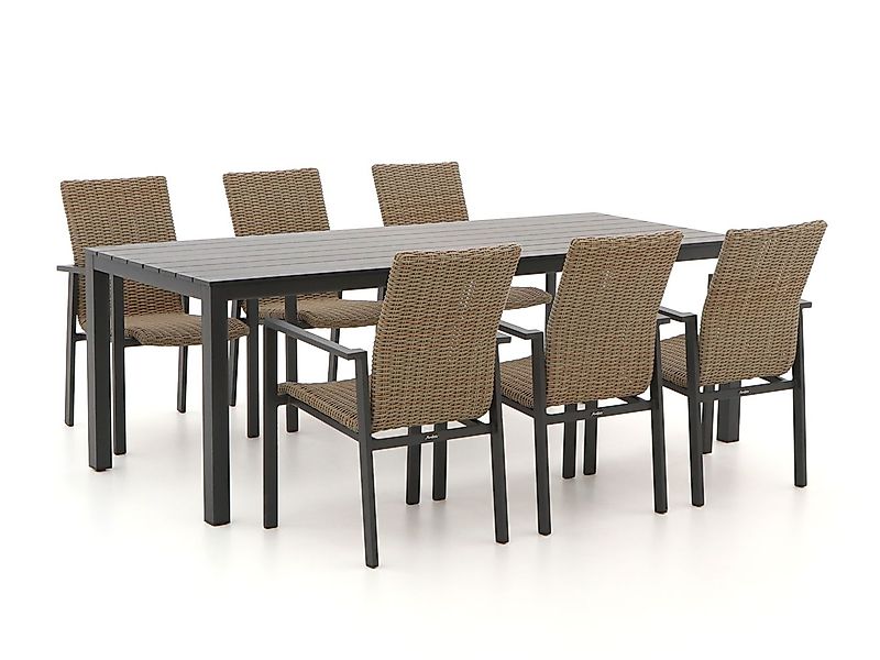 Manifesto Villongo/Menzano 220 cm Gartenmöbel-Set 7-teilig stapelbar günstig online kaufen