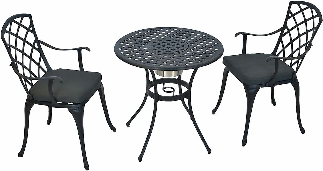 MERXX Garten-Essgruppe ""Rhodos"" Set, Aluminiumguss, Inkl. Auflagen, 5 Stk günstig online kaufen