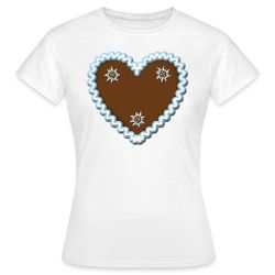 Spreadshirt T-Shirt Lebkuchenherz Design Mit Edelweiß günstig online kaufen