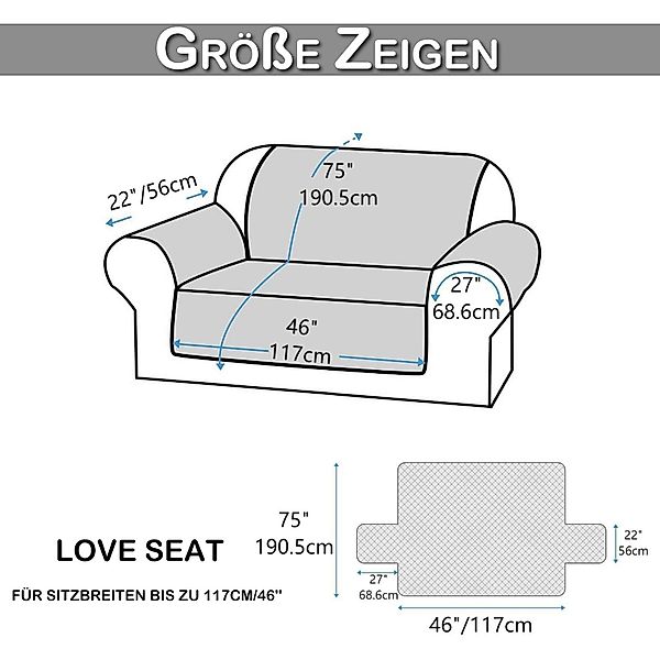 BTTO Sesselschoner Sofahusse mit Taschen, Sofaschoner günstig online kaufen