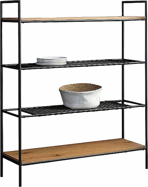 SalesFever Bücherregal, 2 Ablageböden aus mattschwarzem Polyrattan günstig online kaufen