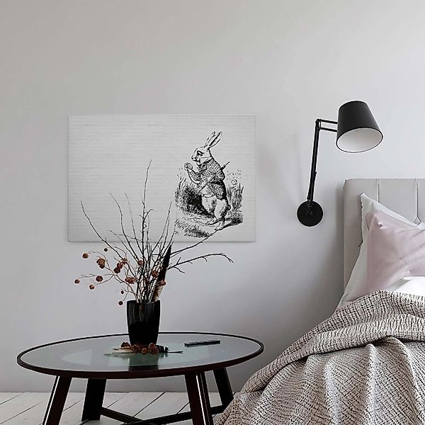 Bricoflor Bild Mit Zeichnung Auf Stein Leinwand Bild Mit Hase Gezeichnet In günstig online kaufen