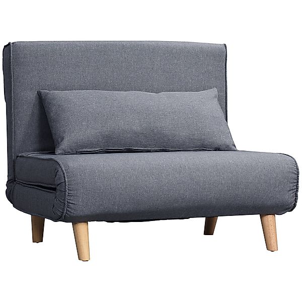 HOMCOM Sessel Rückenlehne Liege, Leinenimitat Tannenholz, günstig online kaufen