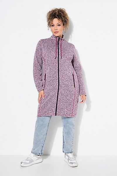 Ulla Popken Sweatjacke Strickfleecejacke Stehkragen längerer Schnitt günstig online kaufen