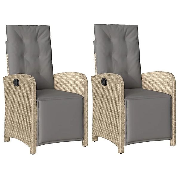 vidaXL Gartensessel mit Fußteil 2 Stk Verstellbar Poly Rattan 365197 günstig online kaufen