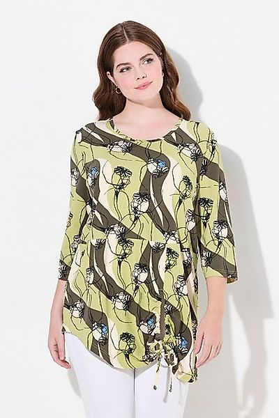 Ulla Popken Longshirt Longshirt A-Linie Rundhals 3/4-Arm Biobaumwolle günstig online kaufen