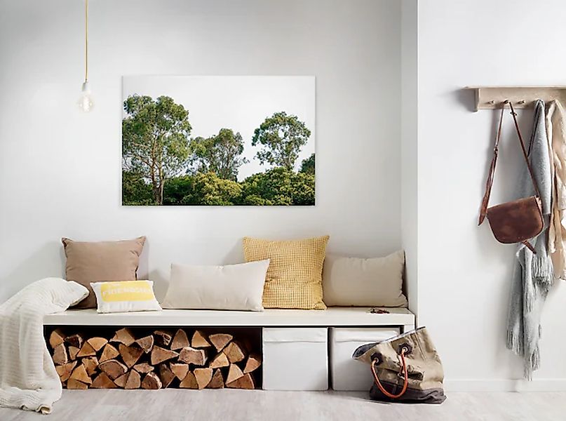 Bricoflor Wald Bild Auf Leinwand In Grün Natur Wandbild Ideal Für Schlafzim günstig online kaufen
