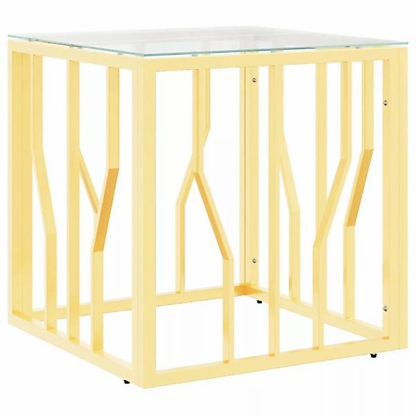 vidaXL Couchtisch Golden 50x50x50 cm Edelstahl und Glas günstig online kaufen