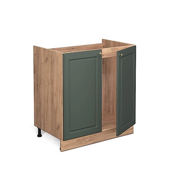Vicco Spülenunterschrank Fame-Line, Grün-Gold Landhaus/Goldkraft Eiche, günstig online kaufen