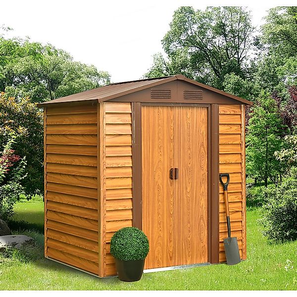 Pergart Gerätehaus Frankfurt II 65 Holzoptik 193 cm x 152 cm x 203 cm günstig online kaufen