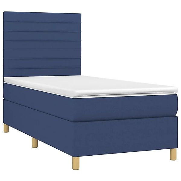 vidaXL Boxspringbett mit Matratze Blau 80x200 cm Stoff 3142375 günstig online kaufen