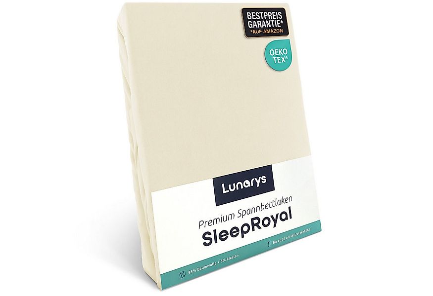 Lunarys Spannbettlaken SleepRoyal, Jersey-Elasthan, Gummizug: rundum, (1 St günstig online kaufen