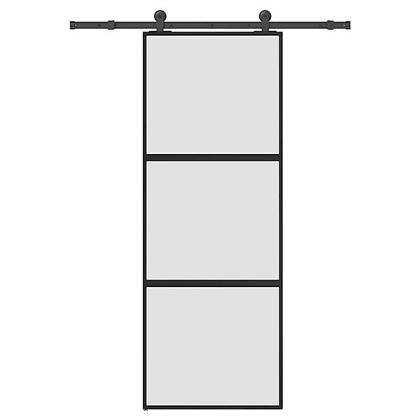 vidaXL Schiebetür mit Beschlag 76x205 cm Hartglas & Aluminium 3332935 günstig online kaufen