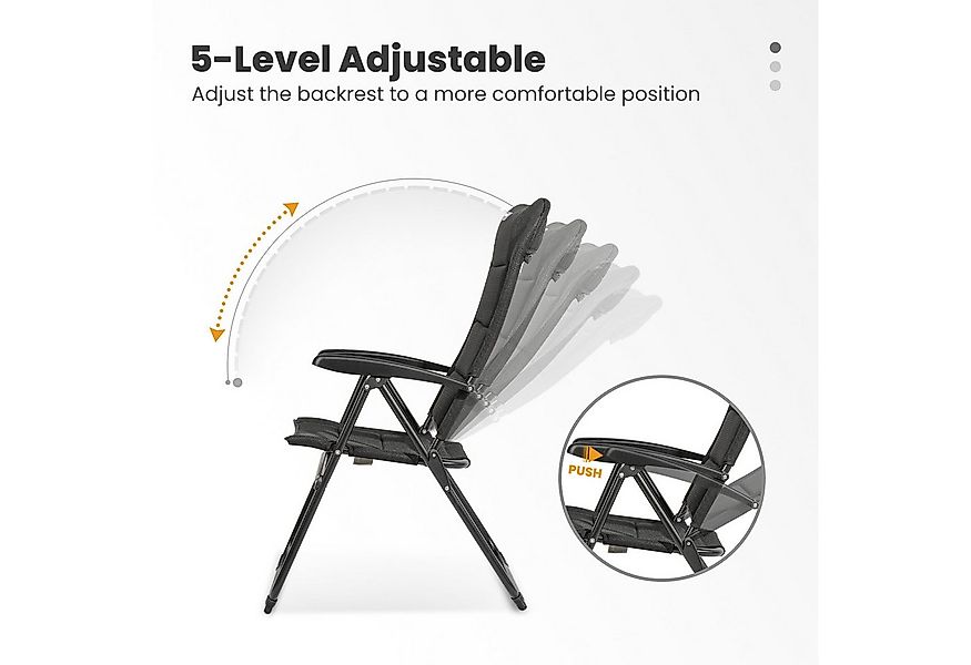 HOMECALL Gartenstuhl Hochlehner Campingstuhl Klappstühle Gepolstert Faltstu günstig online kaufen