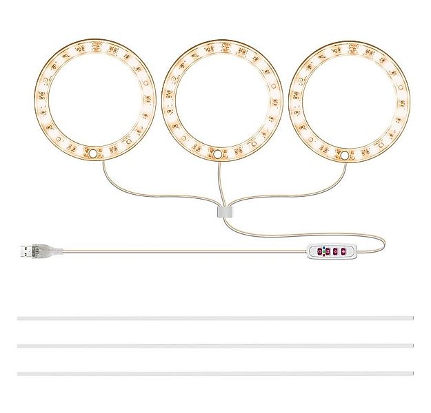 Qualra Pflanzenlampe LED Pflanzenlampe 1/2/3/4 Ring Vollspektrum USB für Zi günstig online kaufen