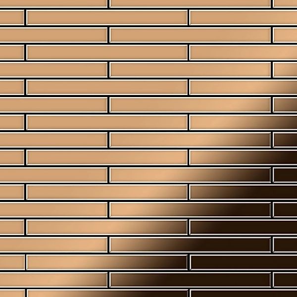 ALLOY Mosaik Fliese Massiv Metall Titan Hochglänzend Kupfer 1,6mm Stark Ave günstig online kaufen